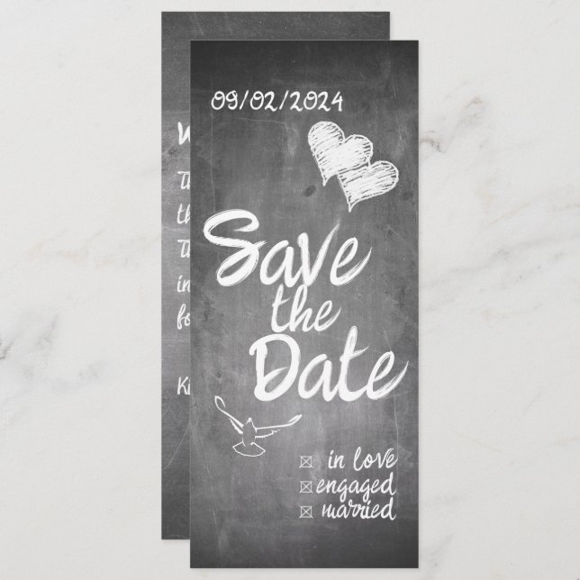 Chalkboard Typography Wedding Announcement (Front/Back)