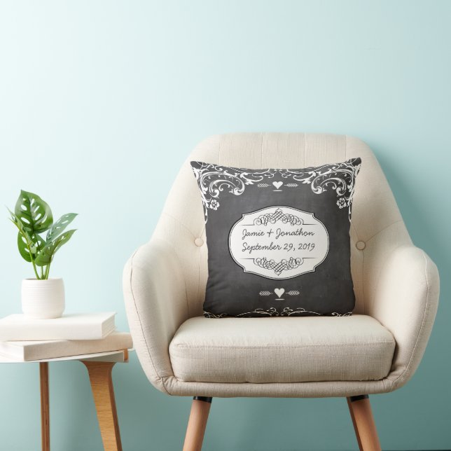 Chalkboard Typography Weddings Cushion (Chair)