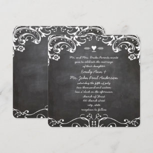Chalkboard Typography Weddings Invitation