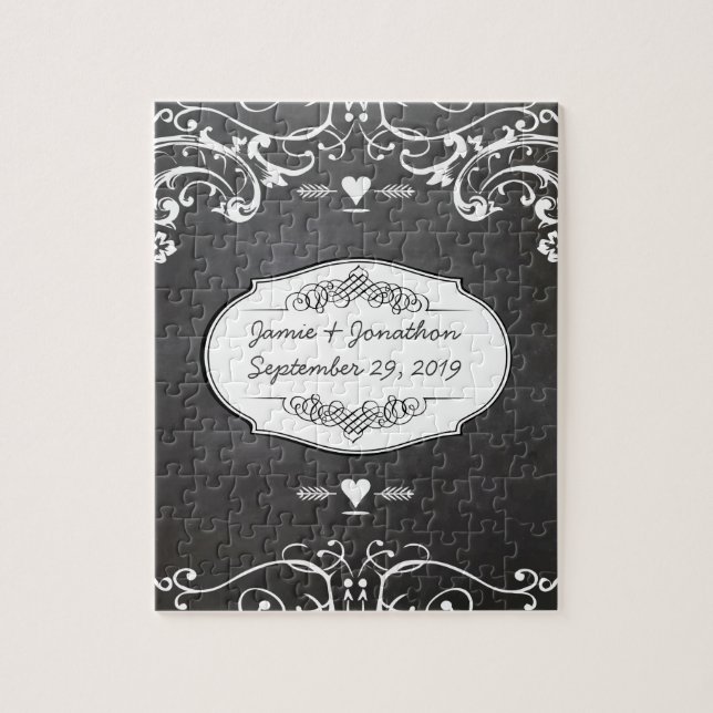 Chalkboard Typography Weddings Jigsaw Puzzle (Vertical)