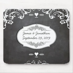 Chalkboard Typography Weddings Mouse Mat