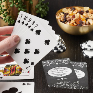 Chalkboard Typography Weddings Playing Cards