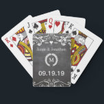 Chalkboard Typography Weddings Playing Cards<br><div class="desc">Chalkboard Vintage Modern Mr. and Mrs.  Chalkboard Wedding Favours  Sweet and sassy</div>