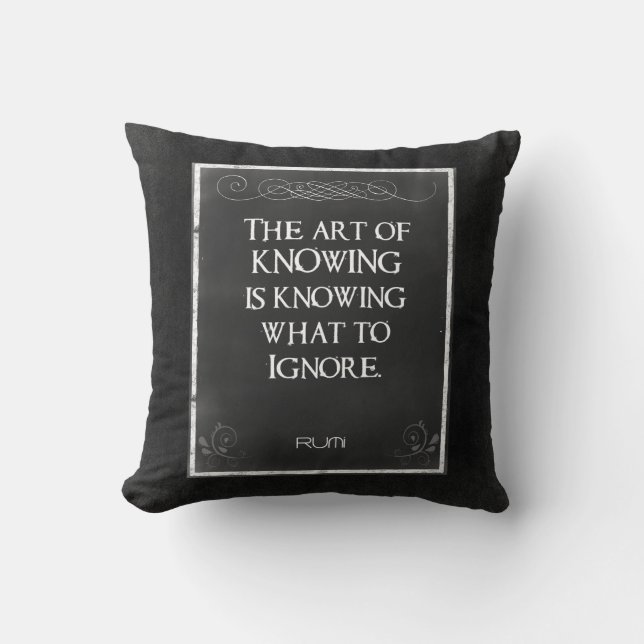 Chalkboard Typography with an Inspirational Quote Cushion (Front)