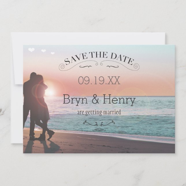 Chalkboard Typography Your Photo Save the Date Invitation (Front)