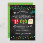 Chalkboard Ugly Sweater Christmas Party Invitation<br><div class="desc">Customise this fun chalkboard retro style Ugly Sweater Christmas Party Invitation to your event specifications.</div>