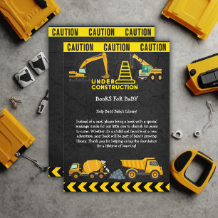 Chalkboard Under Construction Baby Shower Enclosure Card
