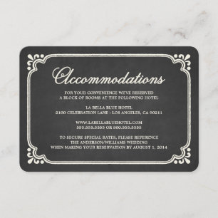 Chalkboard Union   Accommodation Enclosure Card