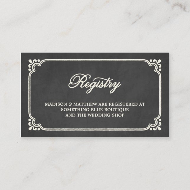 Chalkboard Union | Wedding Registry Card (Front)