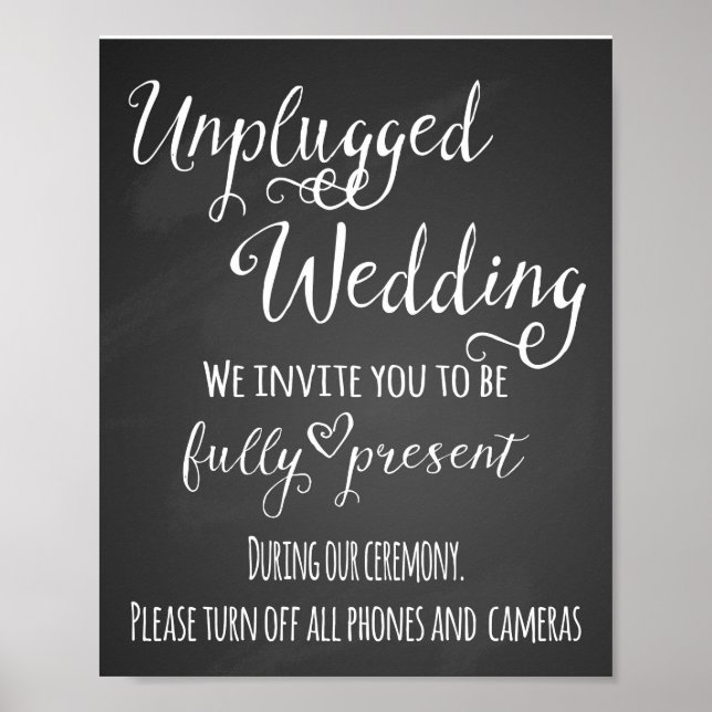 Chalkboard unplugged wedding print (Front)