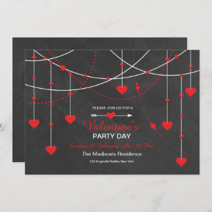 Chalkboard Valentine's Day Party Invitation Card