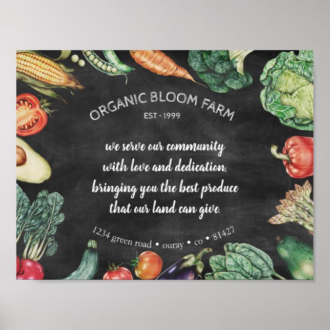 Chalkboard Vegetable Board ⎢Personalised Poster (Front)
