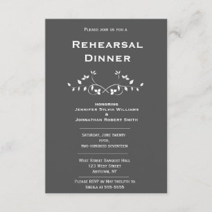 Chalkboard Vines Rehearsal Dinner Invitations