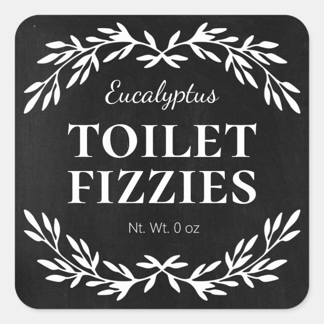 Chalkboard Vintage DIY Fizzy Toilet Cleaner Labels (Front)