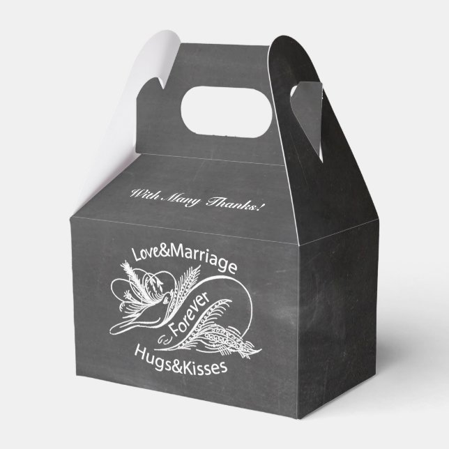 Chalkboard Vintage Dove Personalised Favour Box (Front Side)