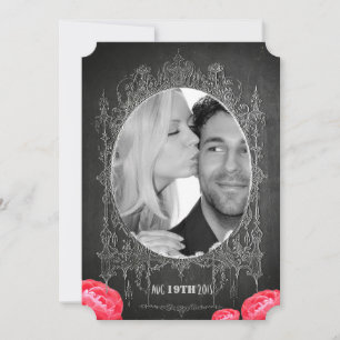 Chalkboard Vintage Floral - Save The Date Card
