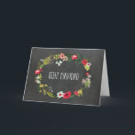 Chalkboard Vintage Floral Spanish Christmas Card<br><div class="desc">Spanish Merry Christmas greeting card in rustic chalkboard pattern with vintage flowers wreath illustration and hand lettered style text,  wish your friends and family well this holiday season with this modern greeting card.</div>