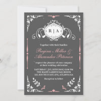 Chalkboard Vintage Mediaeval Wedding Invitation