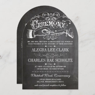 Chalkboard Vintage Modern Victorian Typography Invitation
