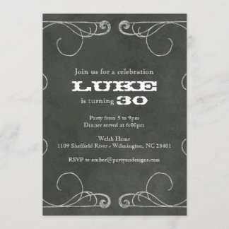 Chalkboard Vintage Party 30 40 50 60 anniversary Invitation