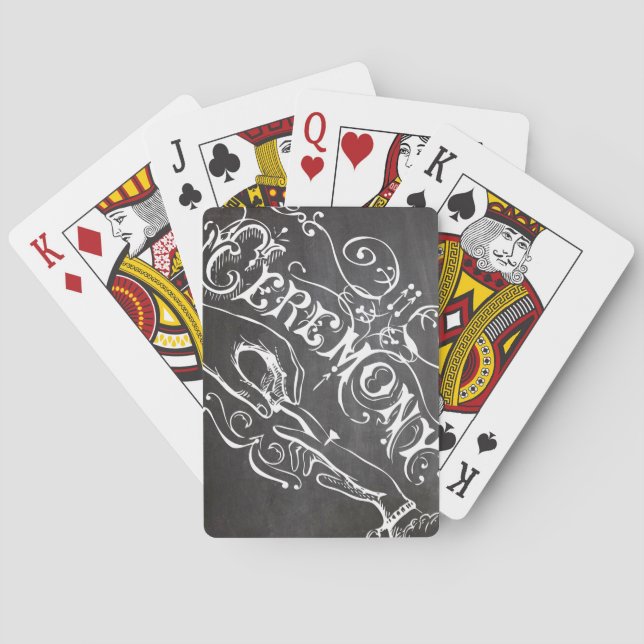 Chalkboard Vintage Playing Cards Wedding Gifts (Back)