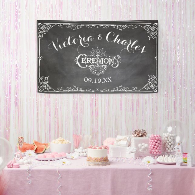 Chalkboard Vintage Typography Wedding Banner (Party)