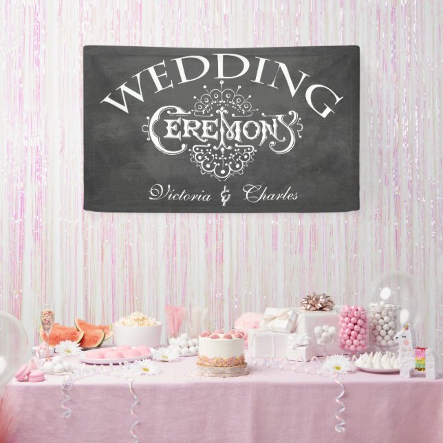 Chalkboard Vintage Typography Wedding Banner (Party)