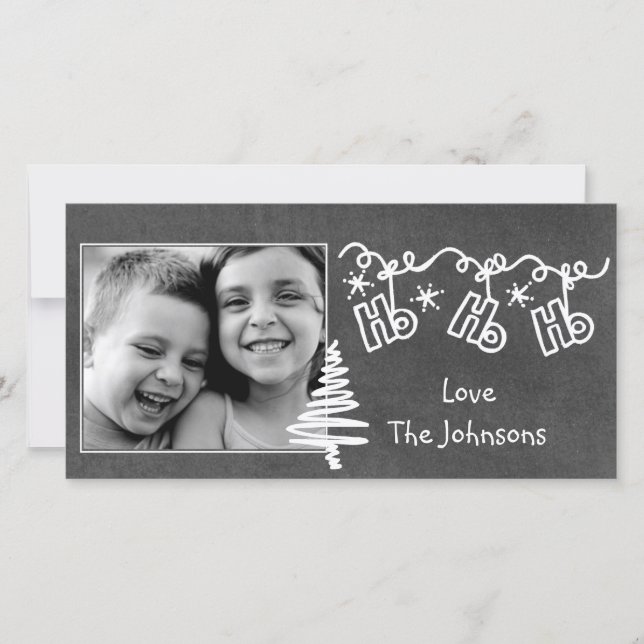 Chalkboard Wallies Christmas photo card (Front)