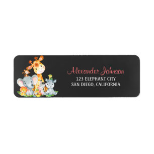 Chalkboard Watercol Cute Jungle Animals