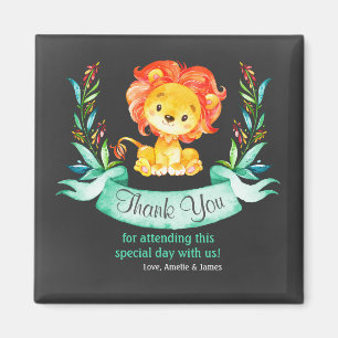 Chalkboard Watercolor Lion Thank You Magnet