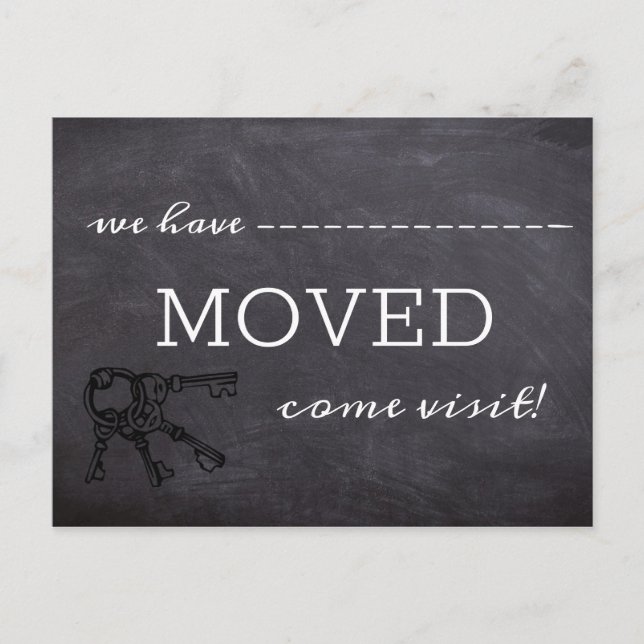 Chalkboard We Have Moved New Address Announcement Postcard (Front)