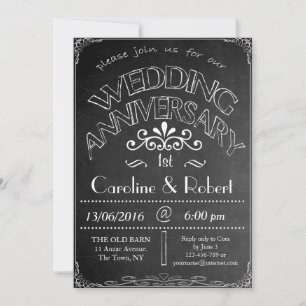 Chalkboard Wedding Anniversary Invitation