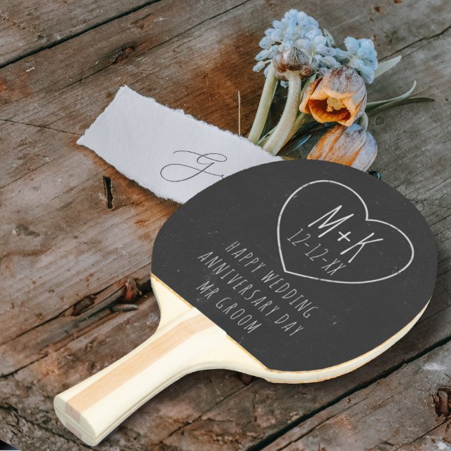 Chalkboard Wedding Anniversary Ping Pong Paddle (Creator Uploaded)