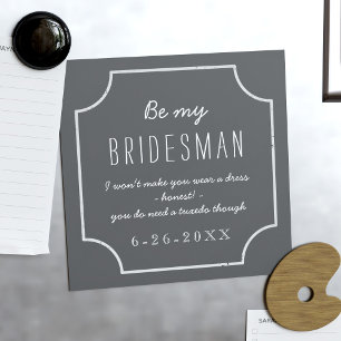 Chalkboard Wedding Be My Bridesman Proposal  Magnetic Invitation