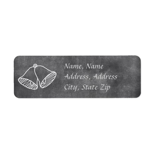 Chalkboard Wedding Bell Address Label (Front)