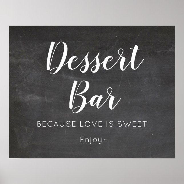 Chalkboard Wedding Dessert Bar Sign (Front)