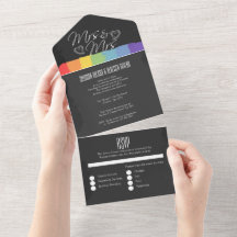 Chalkboard wedding doodle hearts Mrs and Mrs