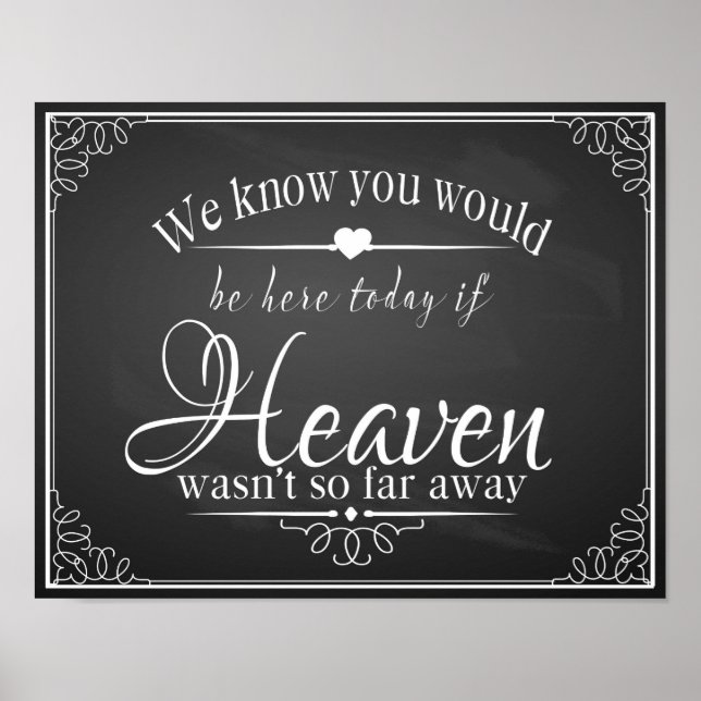 Chalkboard Wedding for someone in heaven print (Front)