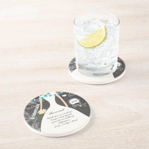 Chalkboard Wedding Gown Bridesmaid Keepsake Gift Coaster