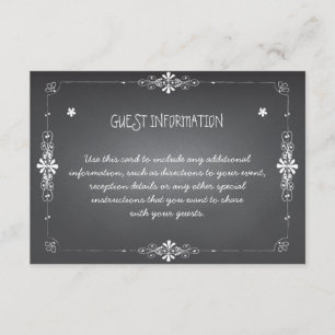 Chalkboard Wedding Guest Information Insert Card