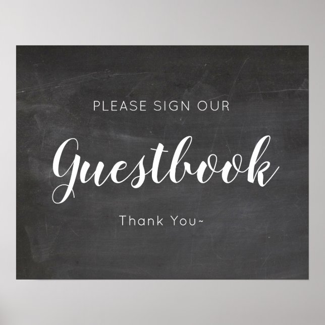Chalkboard Wedding guestbook Sign (Front)