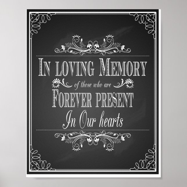 Chalkboard Wedding In loving memory Poster print (Front)