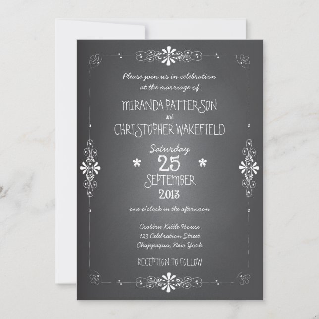 Chalkboard Wedding Invitation (Front)