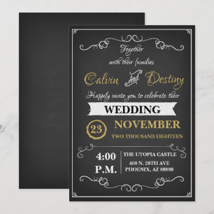 Chalkboard Wedding Invitation