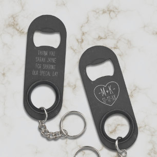 Chalkboard Wedding Keychain Bottle Opener