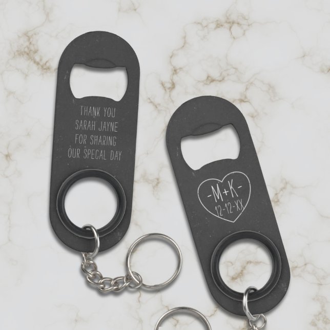 Chalkboard Wedding Keychain Bottle Opener (Creator Uploaded)