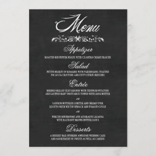 Chalkboard Wedding Menu Cards