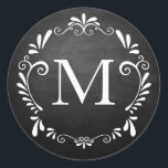 Chalkboard Wedding Monogram Circular Sticker<br><div class="desc">Customise with your Monogram and background to match your event; Click "Customise It" to remove background image and choose your own custom colour. Please contact me with any questions or special requests.</div>
