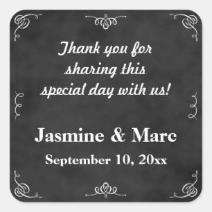 Chalkboard Wedding or Bridal Shower Favour Sticker
