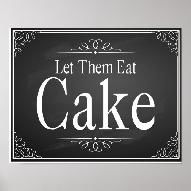 Chalkboard Wedding party "Let them eat cake" print (Front)